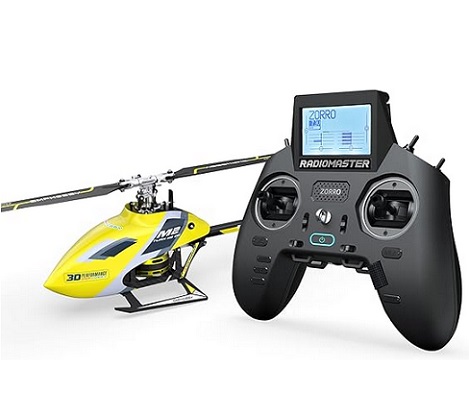 OMPHOBBY M2 EVO Ready to Fly 3D RC Helicopter Outdoor, 6CH Remote Control Helicopters for Adults, Compatible with RadioMater Zorro Transmitter Yellow