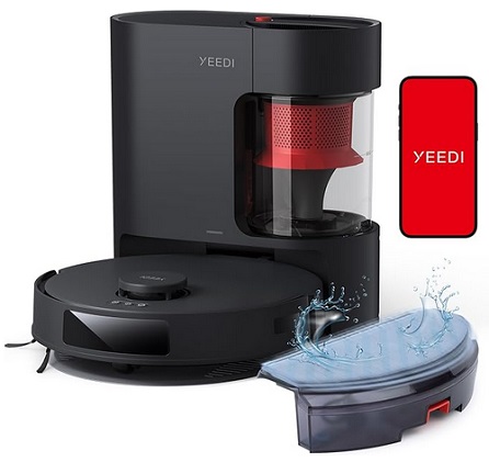 Yeedi C12 PRO Plus Robot Vacuum and Mop, 8000Pa Strong Suction, Vibrating Mopping, 7-Week Dust Storage, Bagless Dust Container, ZeroTangle Brush, Black