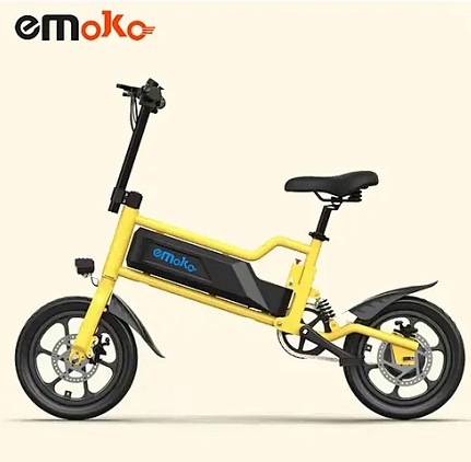 Emoko D31 14 inch Small electric city bicycle foldable 350w motor mileage 50km max 25km