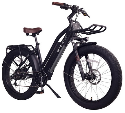 ET.Cycle T720 Electric Fat Tire Bike, 500W Powerful Hub Motor, Large Capacity Removable Lithium Battery (48V 15Ah), Disc Brake, 7 Speed Gear, (Black/White/Silver, 26\