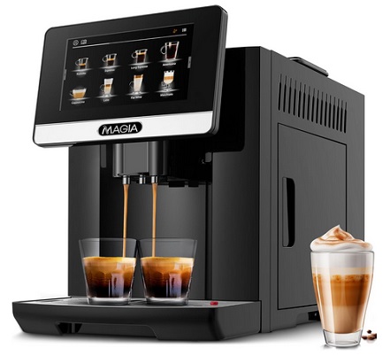 Zulay Magia Fully Automatic Espresso Machine With Grinder - 19 Customizable Coffee Options - Auto-Cleaning For Easy Maintenance - Milk-Foam System For Latte, Cappuccino, Macchiato - New Silver