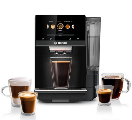 Bosch TPU60309 800 Series VeroCafe Fully Automatic Espresso Machine with Home Connect, 35 Coffee Varieties with Coffee World, Double Cup, in Black