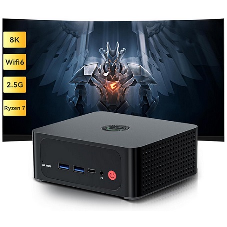 TRIGKEY S7 Mini PC Ryzen 7 8 Core 16 Thread Micro PC 7840HS（Up to 5.1GHz） 32G DDR5 5600MHz+500GB PCIE4.0 NVME SSD Micro PC | 12Core 2700MHz HD Graphics | WiFi-6/BT 5.2/HDMI+DP/Type-C/USB 4.0/3.2