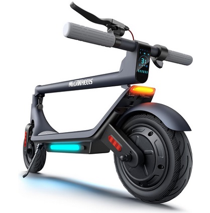 MEGAWHEELS A6L MAX Electric Scooter,31 Miles Long Range Electric Scooter Adults,10IN Tubeless Tires,42V 10.4Ah 380WH Big Battery,500W Motor,APP Control,Rated 15.5MPH, E Scooter for Teens and Adults UL2272