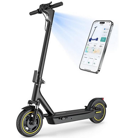 MAXSHOT V1 MAX Electric Scooter for Adults, 10 Tires, 22Mph, 500W Motor, 28 Miles Long Range, Folding E-Scooter with Dual Suspension and Braking System, Smart Control