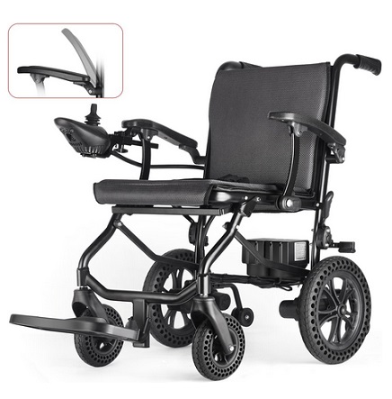 Zurcheel SLB30 Electric Wheelchairs for Adults, Lightweight Foldable Motorized Wheelchair with Removable Battery Liftable Armrest Airline Approved (30 Lbs, Grey)