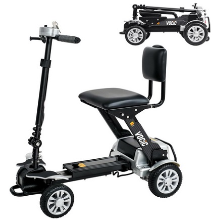 VOCIC D71 Mobility Scooters-for Adults Seniors, Mobility-Scooter-Carbon-Fiber, Lightweight Electric Scooter with Seat, Adult Motorized Scooter 46LBS, 4 Wheel Powered Mobility Scooters Electric Wheelchair