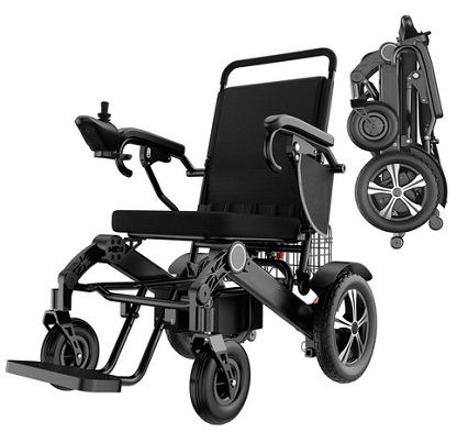 HVREGHY EWB25 25 Miles Electric Intelligent Wheelchairs, Foldable Lightweight Portable All Terrain Power Motorized Wheel Chair, Weight Capacity 300 lbs, Black