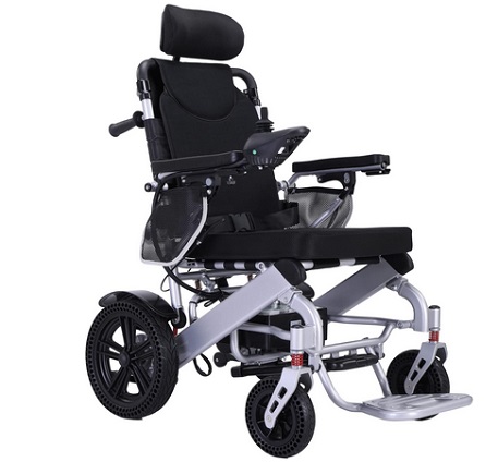 Darkshadow by MaritSA - 25Mile Range ~ 24AH Extended Battery Foldable Reclining Electric Wheelchair, 600W Super Horse Power, Folding Wheelchairs with Headrest and Backrest Multi-Angle Adjustment