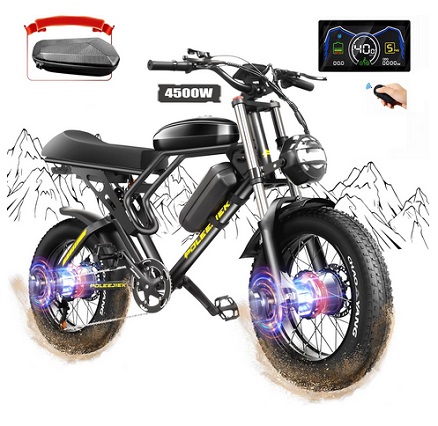 POLEEJIEK RT001 4500W Dual Motor Electric Bike for Adults 40MPH with 1230WH Battery, 20\