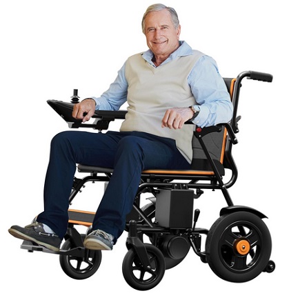 Airhot Portable Electric Wheelchair for Adults, Lightweight and Foldable, 15 Miles Long Travel Range, All Terrain Motorized Wheelchair for Seniors