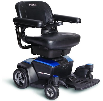 Pride Go-Chair Travel Power Wheelchair with ext incl Batteries (Sapphire Blue)