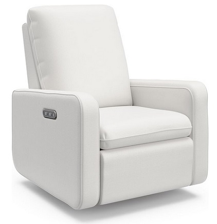 Graco Teddi Power Recliner Swivel Glider (Ivory Basketweave) – GREENGUARD Gold Certified, CertiPUR-US Certified Foam, Electronic Power Recline, USB-A & USB-C Charger, Premium Cushioning & Comfort