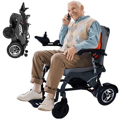 Generic Nixlift Foldable Electric Wheelchairs for Seniors - All Terrain Motorized Wheelchair, Compact Portable, Powerful Motors, Security & Comfortable, 24V 10AH Battery, Airline Approved