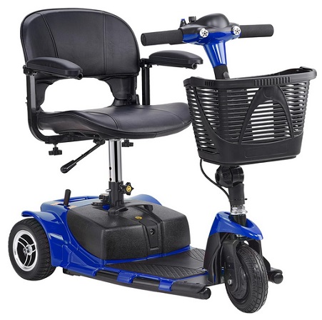 VEVOR W3331 Folding Mobility Scooter 3 Wheel for Adults & Seniors, Heavy-Duty Electric Powered Mobility Scooter & 12 Mile Long Range, All Terrain Travel Wheelchair with 9° Climbing Capacity, 265lb Capacity