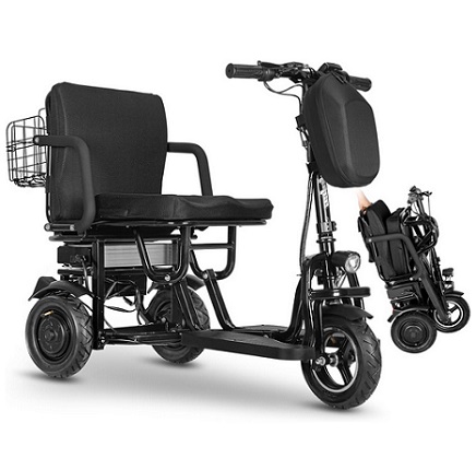 WIILAYOK MT700 3-Wheel Foldable Mobility Scooter for Adultsand Seniors, 300 lbs Capacity, Long-Range Lithium Battery, Lightweight with Basket