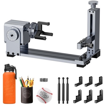 LONGER Laser Rotary Chuck for Nano/ Nano Pro, with 3 Sets of Jaws, 180° Rotation Adjustment