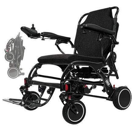 VOCIC V81 Foldable Lightweight Carbon-Fiber Electric Wheelchairs for Adults, Portable Folding Power Wheelchair Scooter