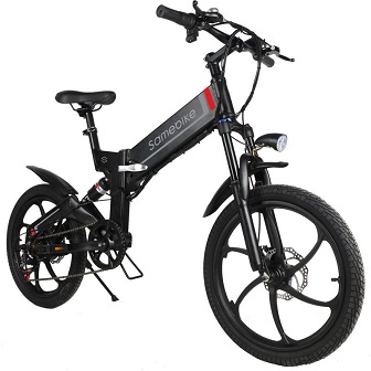 Samebike XW-20RW Deluxe-utgave 350W Smart sykkelfolding 7 Hastighet 48V 10.4AH Elektrisk sykkel 35km / h Maks hastighet EU-plugging E-sykkel - Black