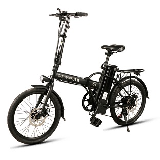 Samebike XW-20ZC Fashion Version 250W Smart Bicycle Folding 6 Speed Spoked Wheel 36V 8AH Electric Bike 25km/h Max Speed EU Plug E-bike - Black