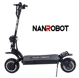 NANROBOT LS7 Powerful 11\'\' LG 60V 35AH 3600W Motor Allow Top Speed 52 MPH and 56 Miles Adult Electric 2 Wheel kick Electric Scooter
