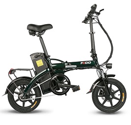FIIDO L1 48V 250W 23.4Ah 14 Inches Folding Moped Bicycle 25km/h Max 150KM Mileage Electric Bike - Army Green