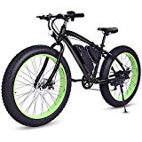 Goplus Electric Bike Mountain Beach Snow Bicycle 26in Fat Tire 350W Bike Speed Up to 12.5MPH with 3 Riding Modes, 36V 10AH Lithium Battery