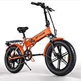 ENGWE 20 inch Fat Tire 500W Motor Electric Bicycle Mountain Beach Snow Bike for Adults, Aluminum Electric Scooter 7 Speed Gear E-Bike with Removable 48V12.5A Lithium Battery