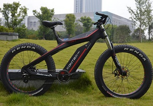 Kontax ES750 750W Motor 26*4.0 Fat Tires carbon fiber electric bicycle disc brake electric bicycle 8 speed  E-Bike