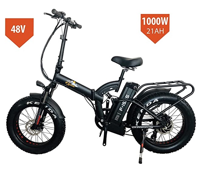 Bpmimports BPM F15RS 1000W 21AH Fat Tire 48v Electric Bicycle Folding 20\