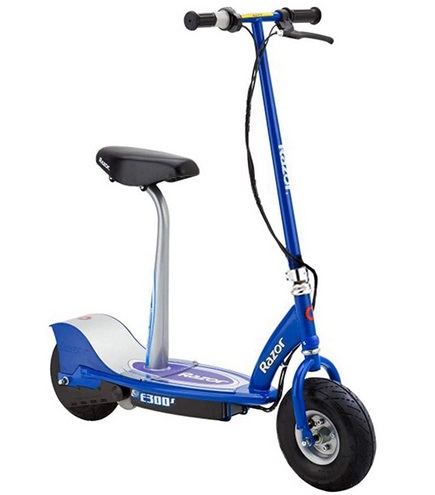 Razor E300S Adult & Teen Ride-On 24V Motorized High-Torque Power Electric Scooters, Speeds up to 15 MPH with Brakes, Pneumatic Tires, and Removable Seat, Blue (2 Pack)