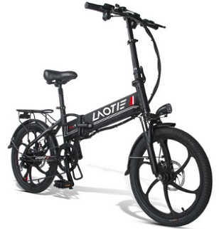 LAOTIE PX5 48V 10.4Ah 350W 20in Folding Electric Moped Bike 35km/h Top Speed 80km Mileage E-Bike - Black