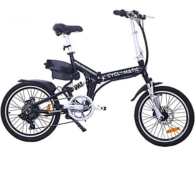 Cyclamatic Pro CX4 Dual Suspension Foldaway Electric Bike - Black