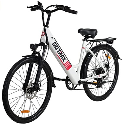 GOTRAX Endura 26inch Electric Bike with 36V 7.5Ah Removable Battery, 250W Powerful Motor up 15.5mph, Shimano Professional 7 Speed Gear and Dual Disc Brakes Alloy Frame Electric Bicycle