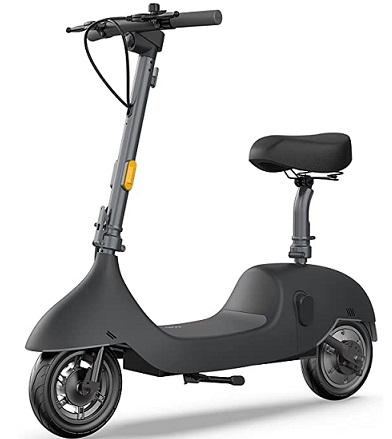 OKAI Beetle EA10 Electric Scooter with Seat, Up to 25 Miles Range & 15.5MPH, Modern Moped Scooter Bike with 10inch Vacuum Tires