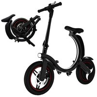 Mighty Max Folding Electric Bike Lightweight Electric Bicycle with 14 Inch Tires 15 MPH 21 Miles Range, Ebike with Quick Charge Port, LED Front and Back Lights, Pedal Free, LED Display, Black