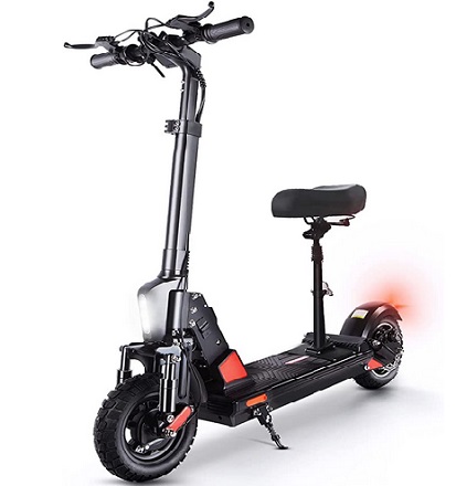 HUABANCHE Electric Scooter Adult Fast 50 Km/h, 500W Motor 13Ah 48V Battery 45 Km Long Range, 10 Inch Off-road Tires Foldable Commuter E-Scooter with Seat for Adults