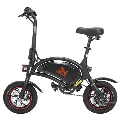 Kugoo Kirin B1 Pro Folding Moped Electric Bike E-Scooter with Pedals 250W Brushless Motor Max Speed 25km/h 10AH Lithium Battery Disc Brake 12 Inch Pneumatic Tires - Black
