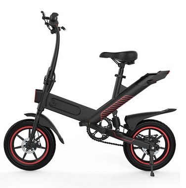 Dohiker Y-1 36V 350W 10AH 14in Folding Moped Electric Bicycle 25KM/H Max Speed 50-60KM Mileage Range Electric Bike - Black