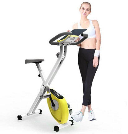Bominfit XB1 Indoor Cycling Folding Magnetic Erection Bike Stationary With Tablet Stand Home Fitness Gym Workout Equipment