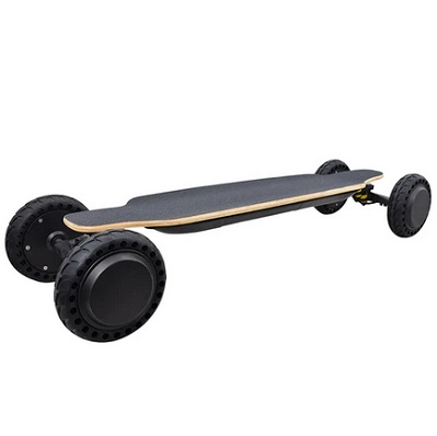 SYL-14 Off-Road Electric Skateboard 1650W x 2 Motor 36V 7.5Ah Battery Max Speed 20km/h Max Load 120KG 8Ply Maple Remote Control - Black