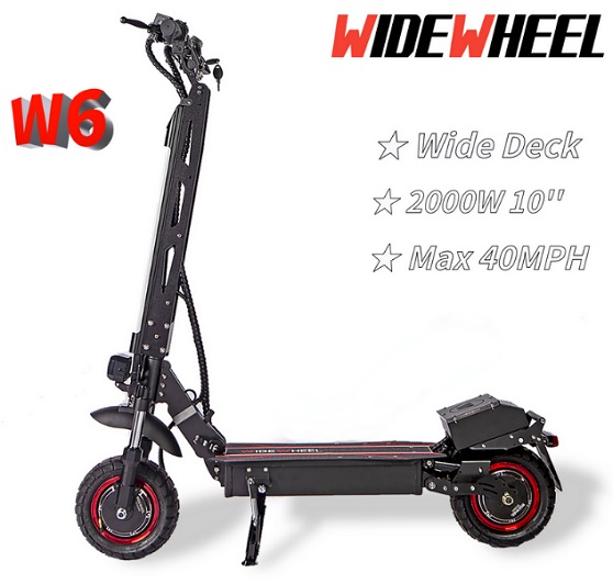 WIDEWHEEL W6 Electric Scooter 2000W 10Inch Adult Folding Max 40MPH Disk Brake