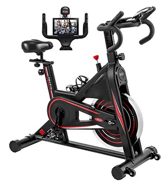 DMASUN Exercise Bike ,Indoor Cycling Bike Stationary, Comfortable Seat Cushion, Multi - grips Handlebar, Heavy Flywheel Upgraded Version (Black)