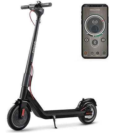 FIDICO Electric Scooter, Foldable Electric Scooter for Adults, 350W Motor, 2 Gears, Max Speed 18.6MPH, Solid Tires One-Step Fold for Commute and Travel