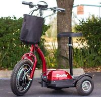 Drive Medical ZOOME3 Recreational Power Mobility Scooter Three Wheel 15mph 20miles Range 350W Motor, Red