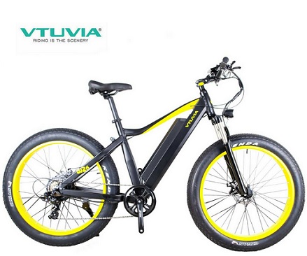 VTUVIA SJ26 Electric Bicycle Mountain Bike 26 inch Fat Tire 48V 13AH 750W Cycling 23-28 MPH E-Bike