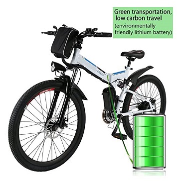 Kepteen 26 inch Electric Mountain Bike, 21 Speed Lithium Battery Aluminum Alloy E-Bike Bicycle for Adult