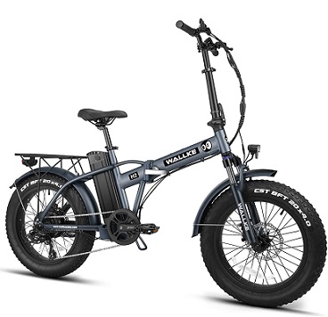 Wallke H2 Folding Fat Tire Electric Bike for Adults 20 inch 500W BAFANG Motor 48V 13Ah LG Lithium Battery Removable-UL Certified Shimano 7-Speed Electric Bicycle Snow Mountain Beach Ebike
