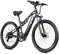 PASELEC GS9 Electric Bikes for Adult 27.5\'\' Mountain Bike Hydraulic Brakes E-Bike Moped Full Suspension Cycle with 48V 13ah Lithium Battery, 500W Professional E-MTB Bicycle