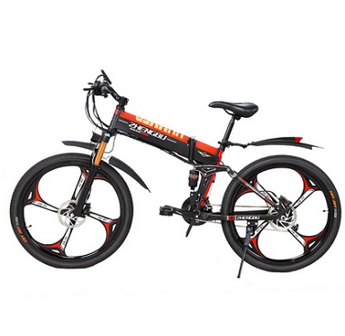 ZHENGBU H2 Pro 400W 48V 10.4Ah 26 Inch Tire Electric Bicycle 80km Mileage Range 120kg Max Load Electric Bike - Black